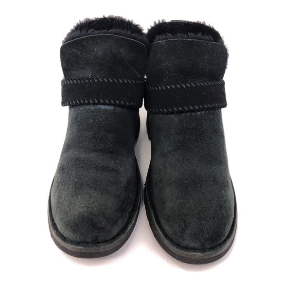 UGG McKay Black Leather Winter Ankle Booties 7.5 - Picture 5 of 14